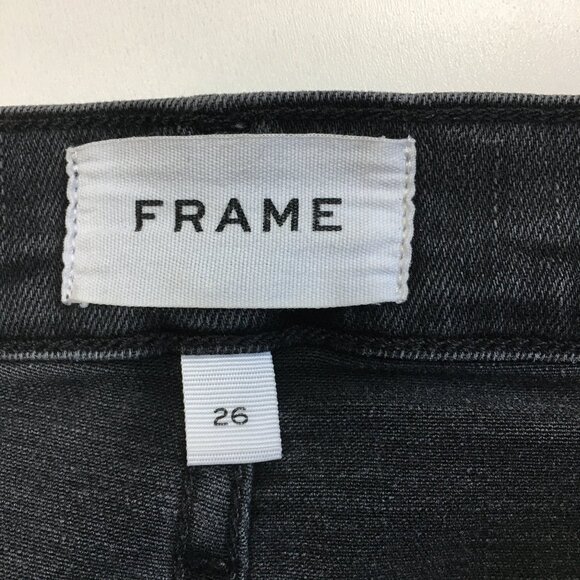 FRAME Denim Condor Wash Le Sylvie Kick Boot 5 Pocket Logo Hardware Jeans - Picture 2 of 12